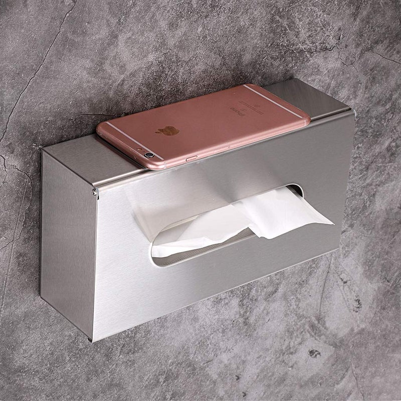 Sumnacon Rectangular Tissue Box Cover - Stylish Stainless Steel Paper Facial Cover  Modern Metal Tissue Box Holder for Bedroom/Bathroom/Vanity/Countertop/Dresser/Night Stand/Office/Car  Brushed Nickel - Image 4